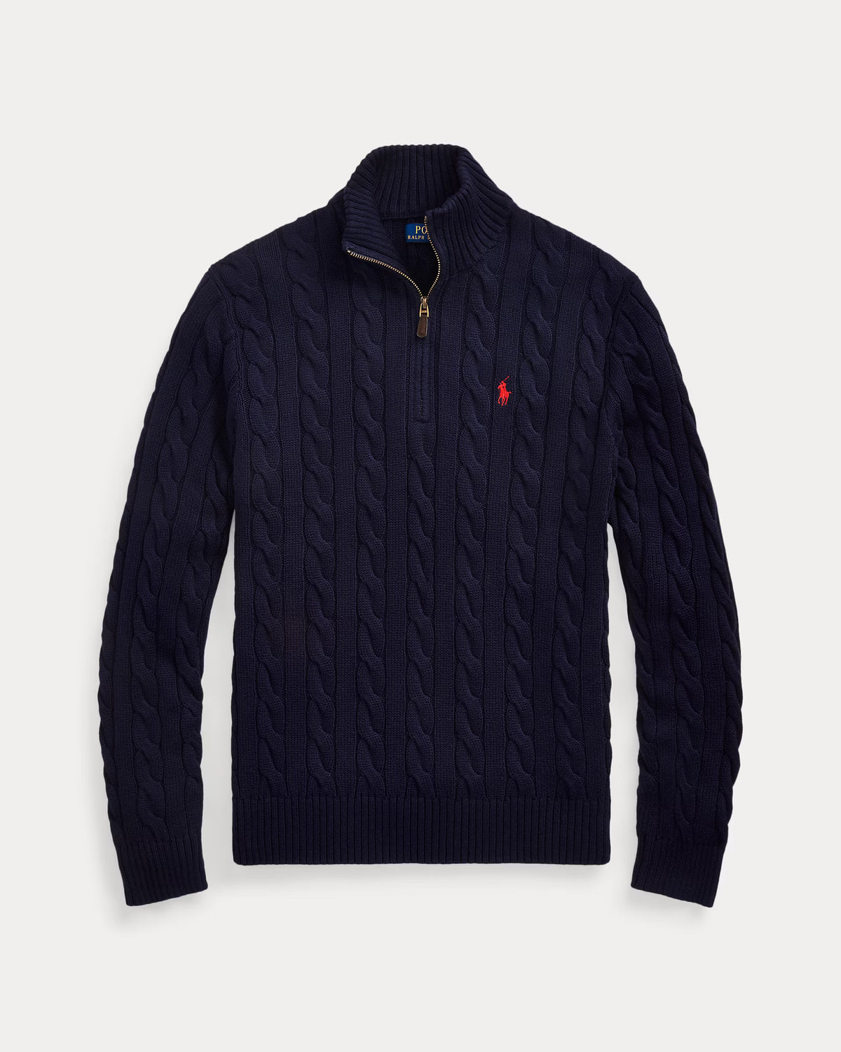 Cable-Knit Quarter-Zip Jumper - Hunter Navy
